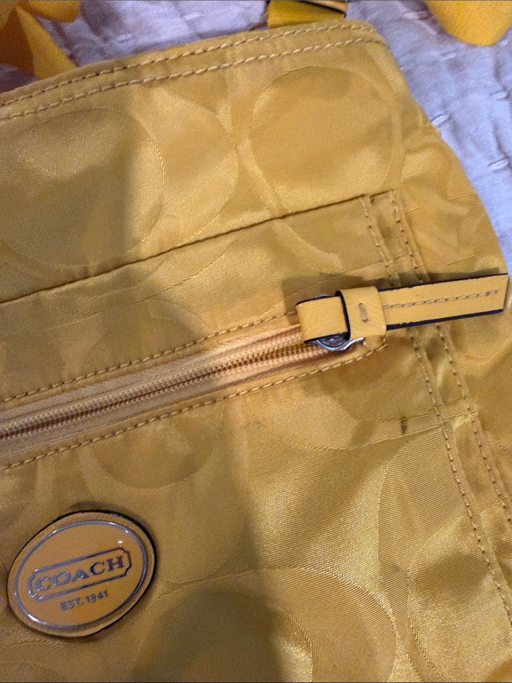 Coach Yellow Signature Jacquard Crossbody Bag - Picture 5 of 5